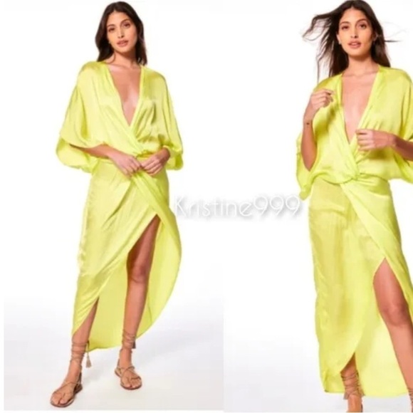New Young Fabulous & Broke Siren Maxi Dress in Margarita Highlighter - Picture 3 of 12